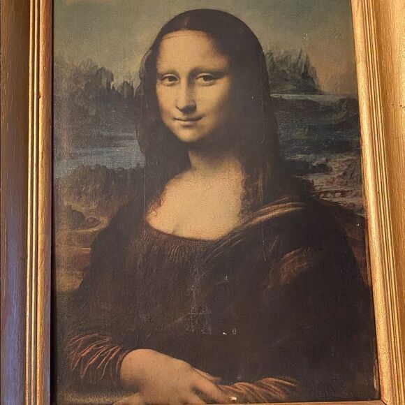 Antique Mona Lisa print Leonardo davinci - Picture 10 of 11